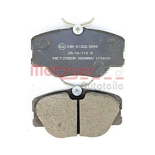 Bremsbelagsatz, Scheibenbremse METZGER 1170151 f&uuml;r MERCEDES-BENZ, Vorderachse
