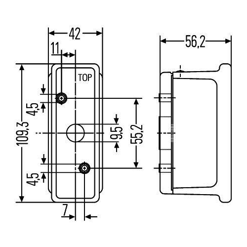 HELLA Umrissleuchte 2XS 007 841-021 f&uuml;r AEBI AUW&Auml;RTER DAF MAN MERCEDES-BENZ