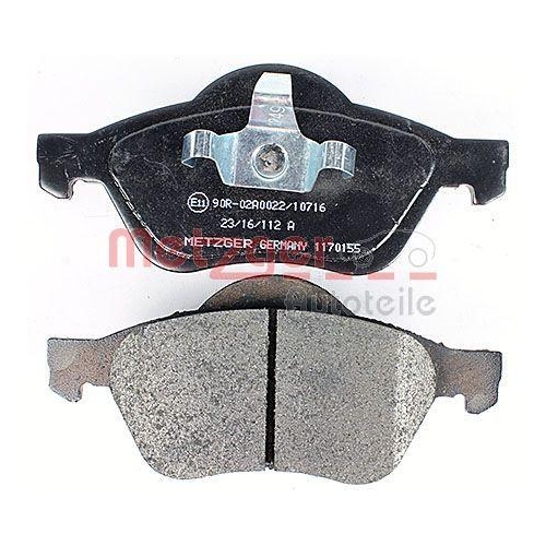 Bremsbelagsatz, Scheibenbremse METZGER 1170155 f&uuml;r RENAULT, Vorderachse
