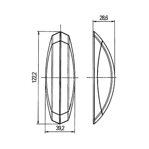 HELLA Umrissleuchte 2XS 008 479-001 f&uuml;r FENDT HYMER KNAUS, links