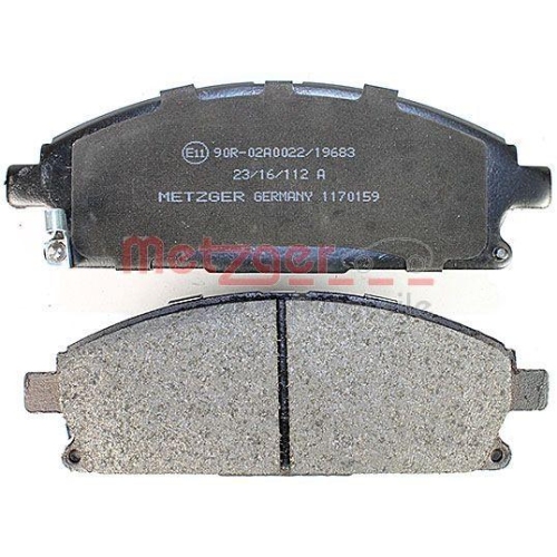 Bremsbelagsatz, Scheibenbremse METZGER 1170159 f&uuml;r NISSAN, Vorderachse