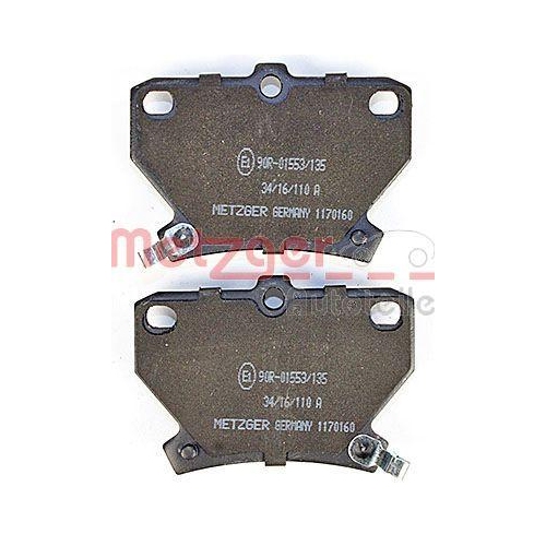 Bremsbelagsatz, Scheibenbremse METZGER 1170160 GREENPARTS f&uuml;r TOYOTA