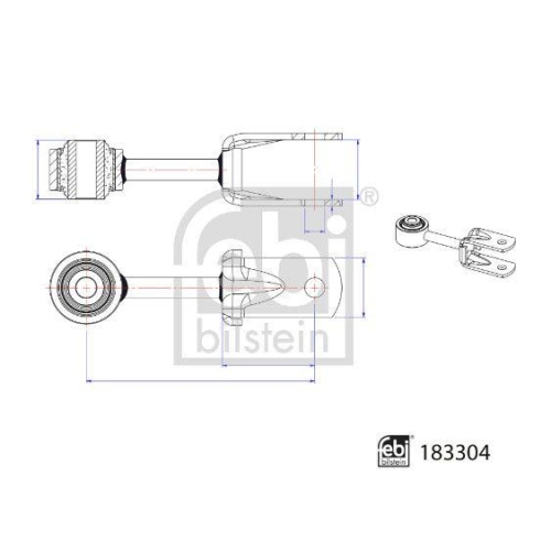 FEBI BILSTEIN Stange/Strebe, Stabilisator 183304 für MAN VW, Hinterachse links