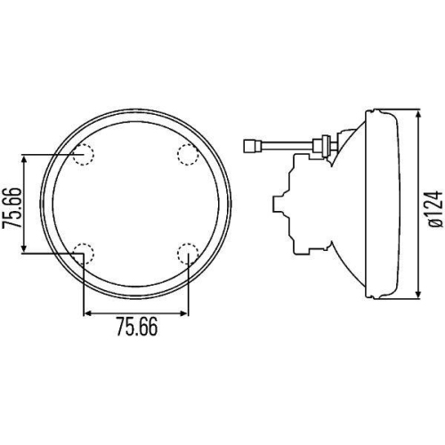 Scheinwerfereinsatz, Fernscheinwerfer HELLA 1K2 006 147-031 für AUWÄRTER IVECO