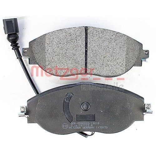 Bremsbelagsatz, Scheibenbremse METZGER 1170173 GREENPARTS f&uuml;r VAG, Vorderachse