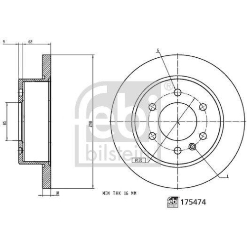 FEBI BILSTEIN 175474 2 St&uuml;ck Bremsscheiben f&uuml;r MERCEDES-BENZ, Hinterachse