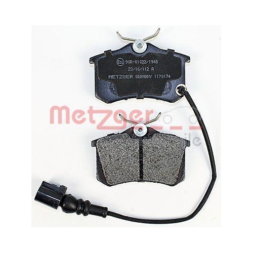 Bremsbelagsatz, Scheibenbremse METZGER 1170174 f&uuml;r VAG, Hinterachse