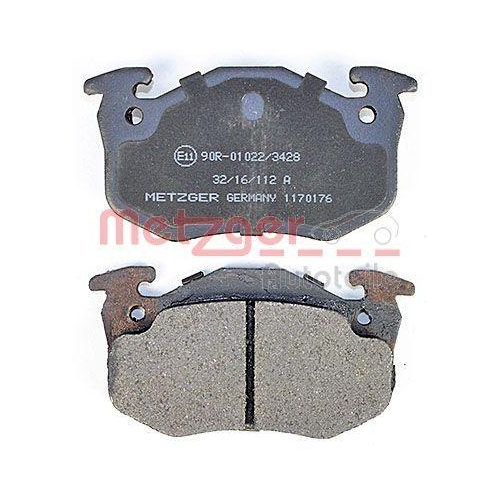 Bremsbelagsatz, Scheibenbremse METZGER 1170176 f&uuml;r RENAULT, Vorderachse