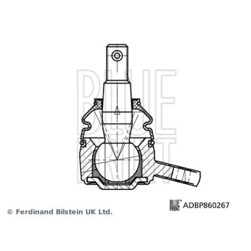 Trag-/F&uuml;hrungsgelenk BLUE PRINT ADBP860267 f&uuml;r ISUZU, Vorderachse links, oben