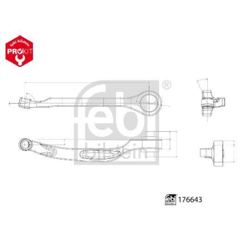 FEBI BILSTEIN Lenker, Radaufh&auml;ngung 176643 ProKit f&uuml;r BMW, Vorderachse links