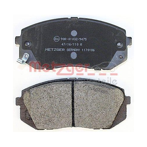 Bremsbelagsatz, Scheibenbremse METZGER 1170186 GREENPARTS f&uuml;r HYUNDAI KIA
