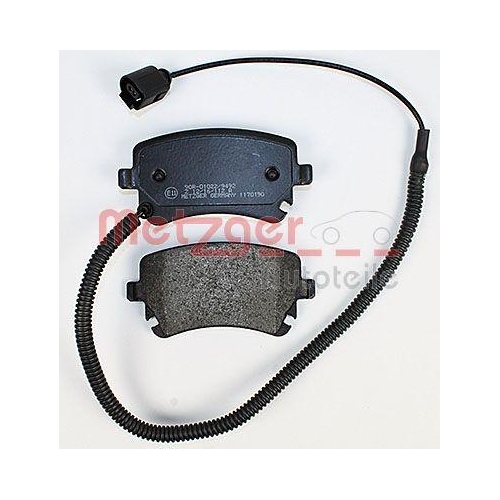 Bremsbelagsatz, Scheibenbremse METZGER 1170190 f&uuml;r VAG, Hinterachse