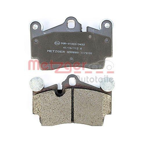 Bremsbelagsatz, Scheibenbremse METZGER 1170191 f&uuml;r PORSCHE VW, Hinterachse