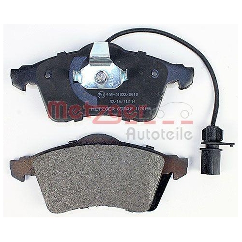 Bremsbelagsatz, Scheibenbremse METZGER 1170196 f&uuml;r VAG, Vorderachse