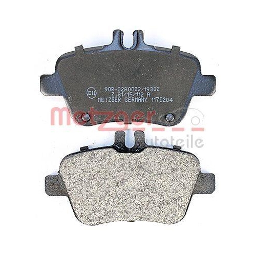 Bremsbelagsatz, Scheibenbremse METZGER 1170204 GREENPARTS f&uuml;r MERCEDES-BENZ