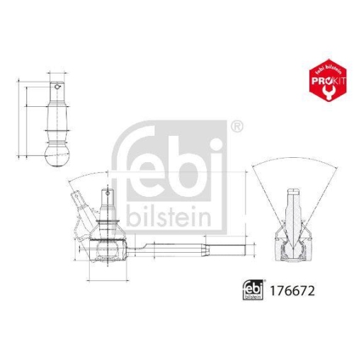 FEBI BILSTEIN Spurstangenkopf 176672 ProKit f&uuml;r VOLVO RENAULT TRUCKS