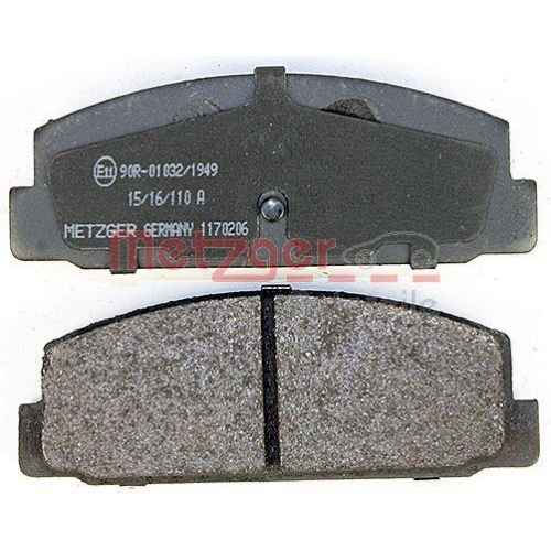 Bremsbelagsatz, Scheibenbremse METZGER 1170206 f&uuml;r MAZDA, Hinterachse