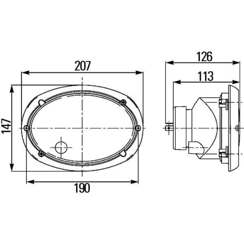 HELLA Hauptscheinwerfer 1AB 996 157-091 für CLAAS DEUTZ-FAHR HYDREMA, links