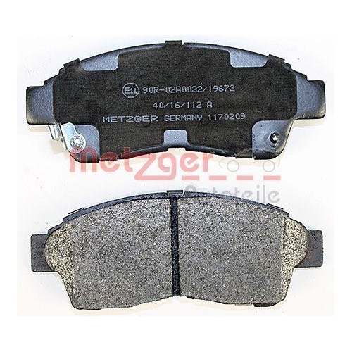 Bremsbelagsatz, Scheibenbremse METZGER 1170209 f&uuml;r TOYOTA, Vorderachse
