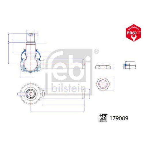 FEBI BILSTEIN Spurstangenkopf 179089 ProKit f&uuml;r MAN, Vorderachse