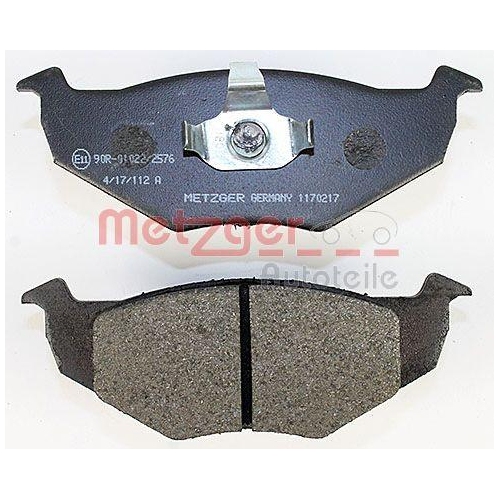 Bremsbelagsatz, Scheibenbremse METZGER 1170217 f&uuml;r VAG, Vorderachse