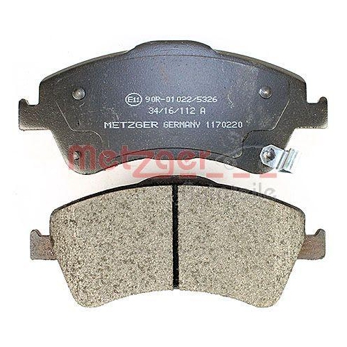 Bremsbelagsatz, Scheibenbremse METZGER 1170220 f&uuml;r TOYOTA, Vorderachse