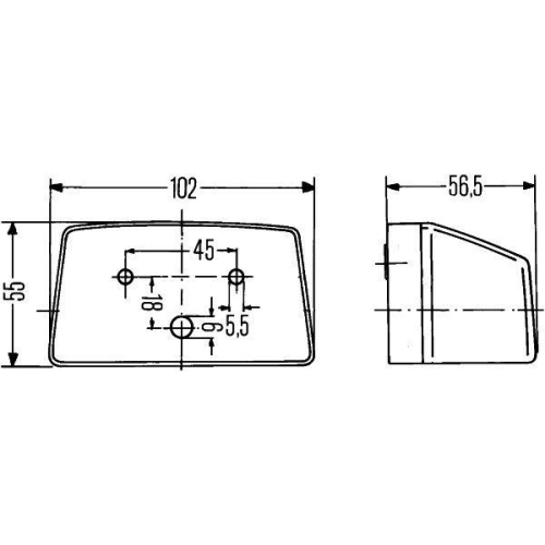 HELLA Kennzeichenleuchte 2KA 003 389-011 für DAF HAKO VDL, außen, links, rechts