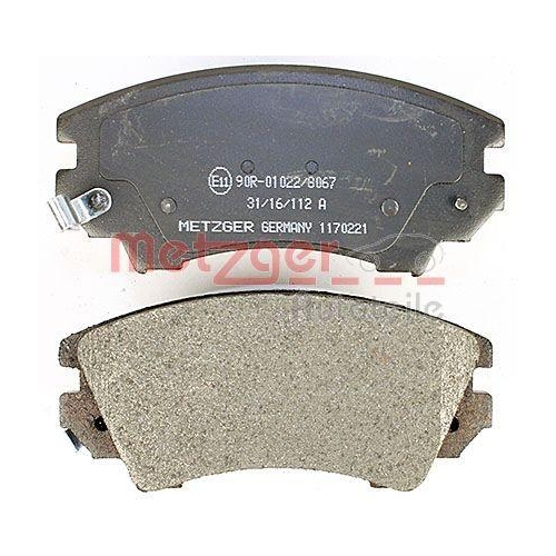 Bremsbelagsatz, Scheibenbremse METZGER 1170221 f&uuml;r OPEL, Vorderachse