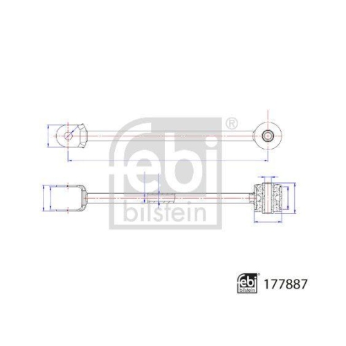 FEBI BILSTEIN Lenker, Radaufh&auml;ngung 177887 f&uuml;r NISSAN, Hinterachse links, au&szlig;en