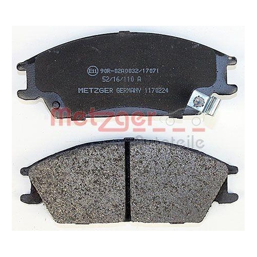 Bremsbelagsatz, Scheibenbremse METZGER 1170224 f&uuml;r HONDA HYUNDAI, Vorderachse