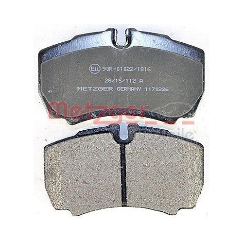 Bremsbelagsatz, Scheibenbremse METZGER 1170226 GREENPARTS f&uuml;r IVECO, Hinterachse