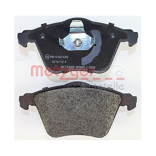 Bremsbelagsatz, Scheibenbremse METZGER 1170233 f&uuml;r SAAB VOLVO, Vorderachse