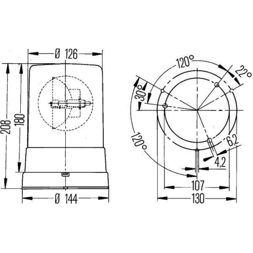 HELLA Rundumkennleuchte 2RL 006 295-111 KL 710 für DAF MACK MAN SCANIA VOLVO BMC