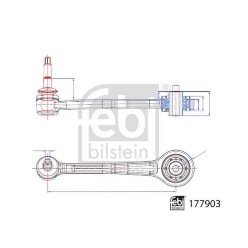 FEBI BILSTEIN Lenker, Radaufh&auml;ngung 177903 f&uuml;r BMW, Hinterachse rechts, oben