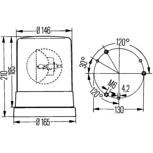 HELLA Rundumkennleuchte 2RL 004 958-101 KL 700 für AUDI BMW MERCEDES-BENZ OPEL