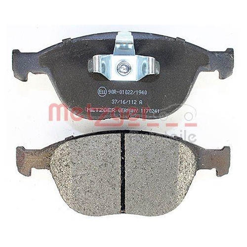 Bremsbelagsatz, Scheibenbremse METZGER 1170241 f&uuml;r FORD, Vorderachse