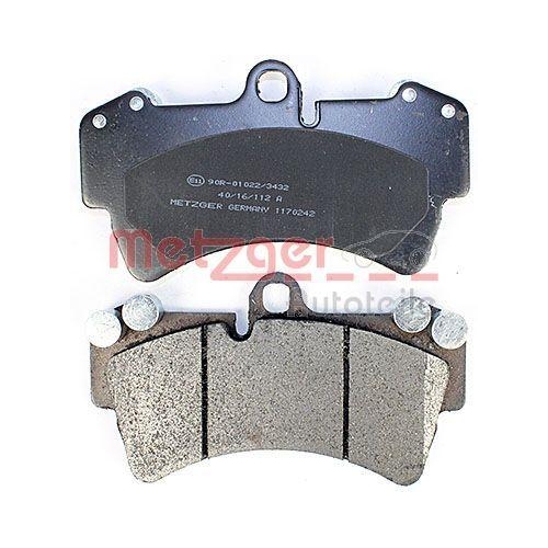 Bremsbelagsatz, Scheibenbremse METZGER 1170242 f&uuml;r AUDI PORSCHE VW, Vorderachse