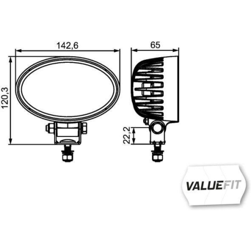 HELLA Arbeitsscheinwerfer 1GA 357 001-011 VALUEFIT für