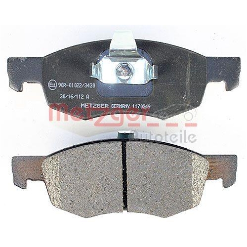 Bremsbelagsatz, Scheibenbremse METZGER 1170249 f&uuml;r FIAT RENAULT, Vorderachse