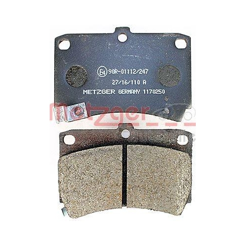 Bremsbelagsatz, Scheibenbremse METZGER 1170250 f&uuml;r MAZDA, Vorderachse