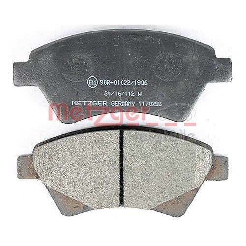Bremsbelagsatz, Scheibenbremse METZGER 1170255 f&uuml;r RENAULT, Vorderachse