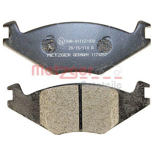 Bremsbelagsatz, Scheibenbremse METZGER 1170257 f&uuml;r VAG, Vorderachse
