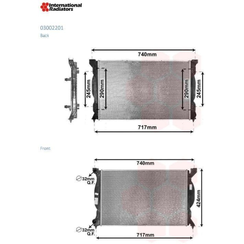 Kühler, Motorkühlung VAN WEZEL 03002201 *** IR PLUS *** für AUDI SEAT