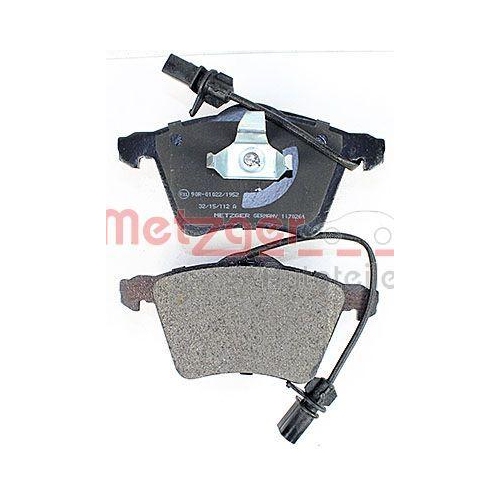 Bremsbelagsatz, Scheibenbremse METZGER 1170261 f&uuml;r VAG, Vorderachse