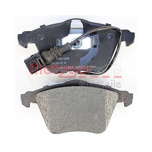 Bremsbelagsatz, Scheibenbremse METZGER 1170263 f&uuml;r VAG, Vorderachse