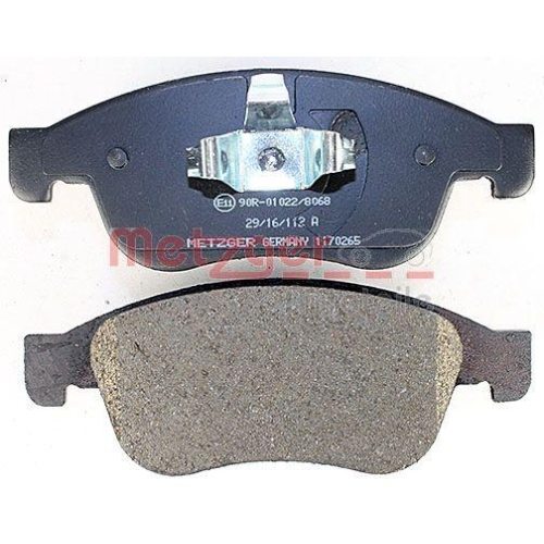 Bremsbelagsatz, Scheibenbremse METZGER 1170265 GREENPARTS f&uuml;r RENAULT