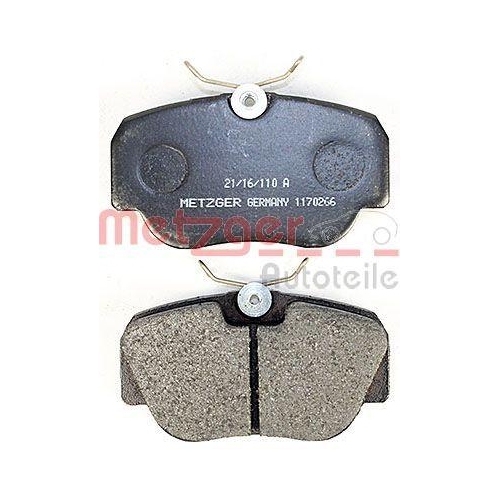 Bremsbelagsatz, Scheibenbremse METZGER 1170266 f&uuml;r MERCEDES-BENZ, Vorderachse