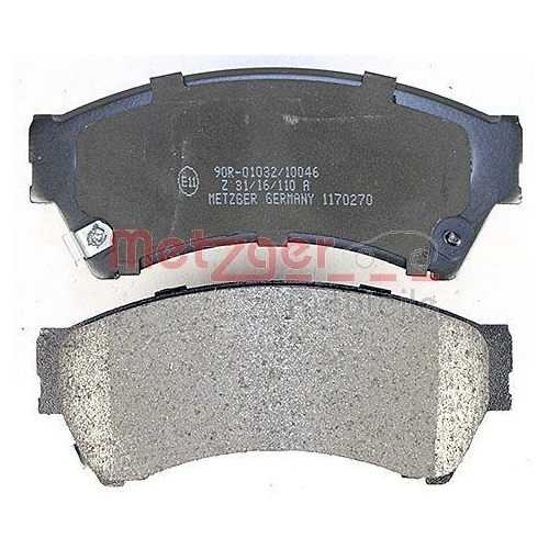 Bremsbelagsatz, Scheibenbremse METZGER 1170270 f&uuml;r MAZDA, Vorderachse