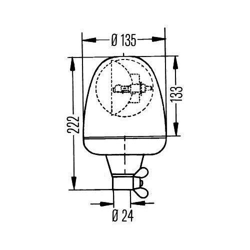 HELLA Rundumkennleuchte 2RL 006 846-111 Rotaflex für DAF IVECO LIEBHERR KRONE