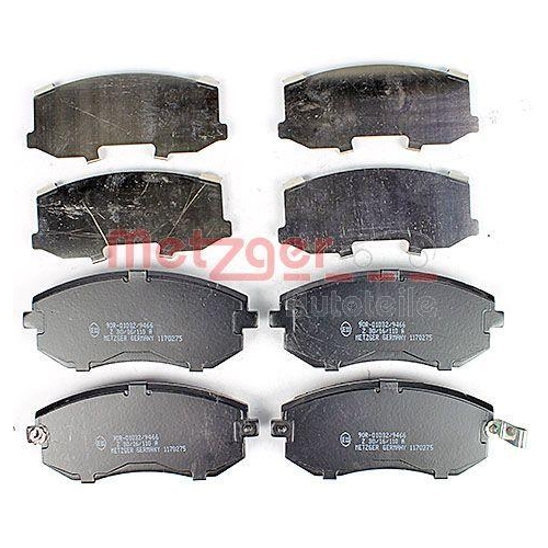 Bremsbelagsatz, Scheibenbremse METZGER 1170275 f&uuml;r SUBARU, Vorderachse